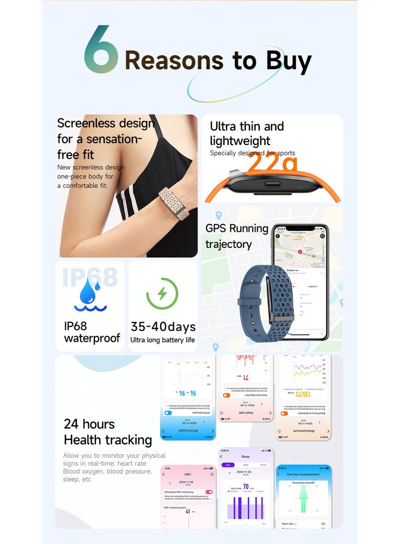 لييج سوار ذكي للنساء للرياضة واللياقة البدنية والنشاط طوال اليوم، جهاز تتبع رياضي خفيف الوزن ومقاوم للماء، مسار الجري بنظام تحديد المواقع العالمي (GPS)، سوار ذكي لتحليل البيانات المتعددة، حزامان ورديان قابلان للاستبدال  - Image 5