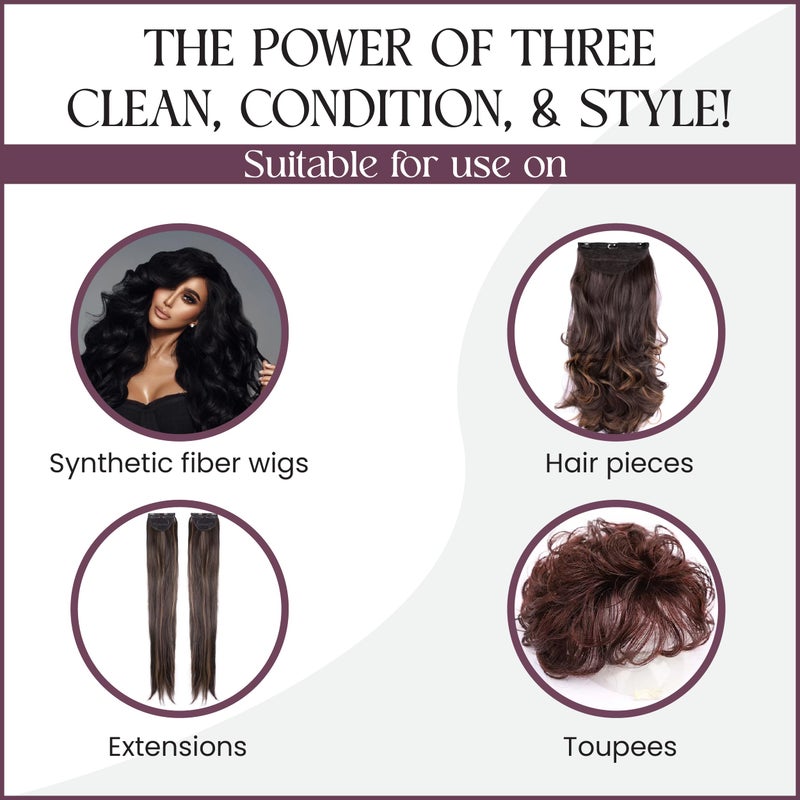 Brandywine Natural & Synthetic Hair Care, Shampoo and Conditioner Set, With Hair Spray For Natural Wigs - Image 3