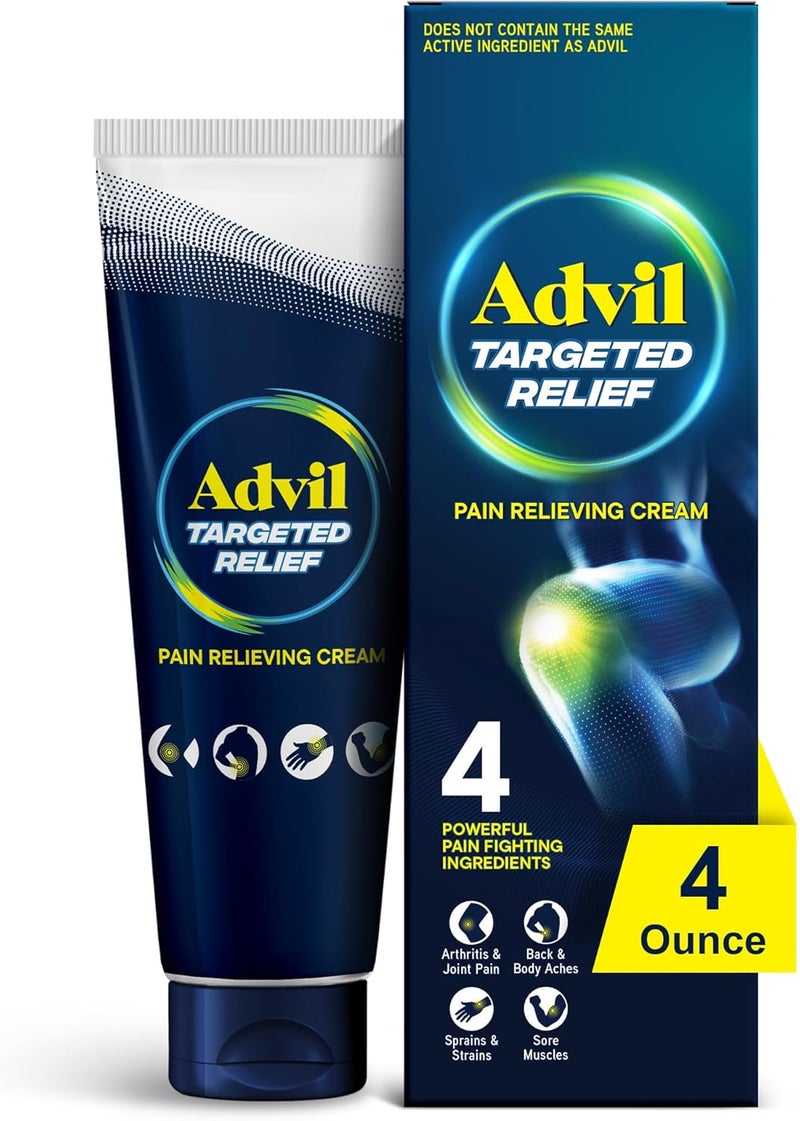 Advil Targeted Relief Pain Relieving Cream, Up to 8 Hours of Powerful Relief of Minor Arthritis Pain, Joint Pain, Lower Back Pain and Muscle Pain - 4 oz
