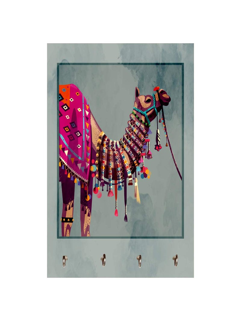 999STORE Home Organizer Items Holder Wall Mount Hanger Organizer Decorative Camel Key Stand for Wall (MDF_7.5X12 Inch_Multi) KeyholderP047 - Image 2