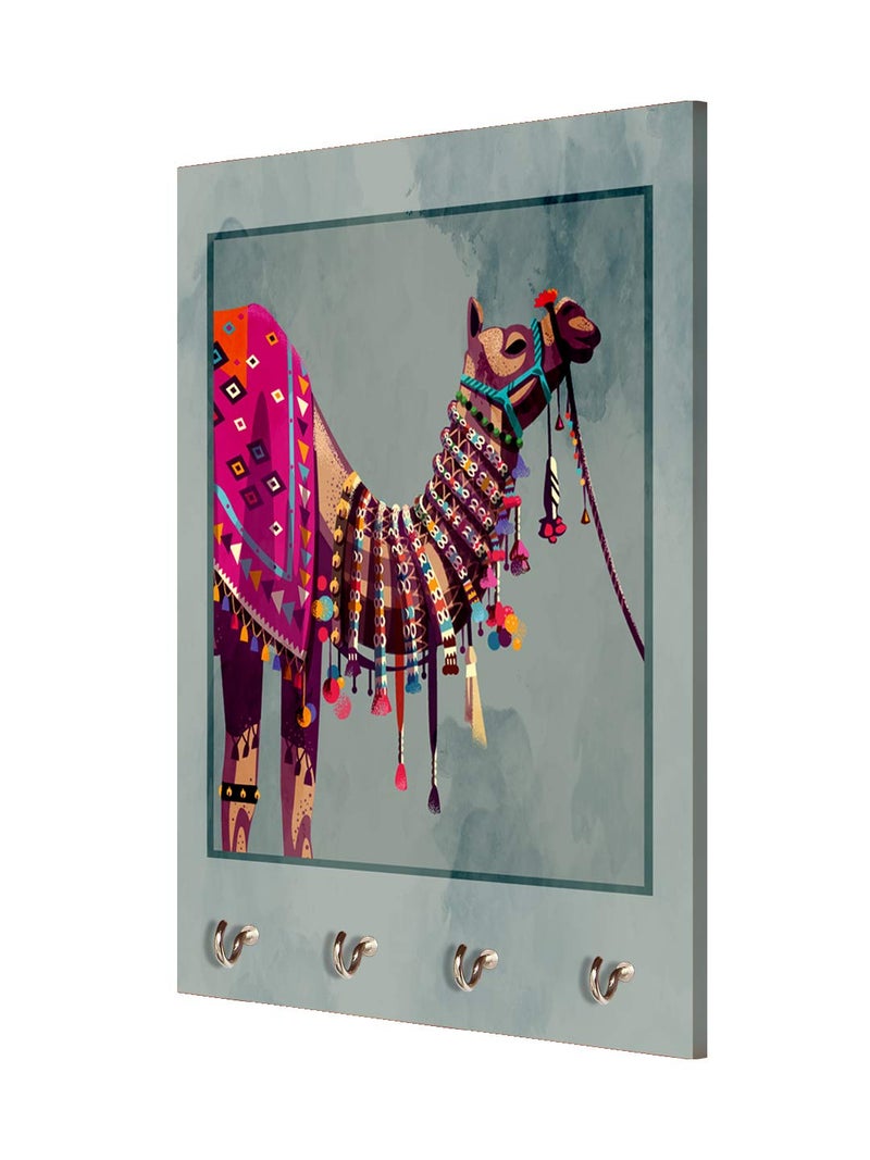 999STORE Home Organizer Items Holder Wall Mount Hanger Organizer Decorative Camel Key Stand for Wall (MDF_7.5X12 Inch_Multi) KeyholderP047 - Image 3