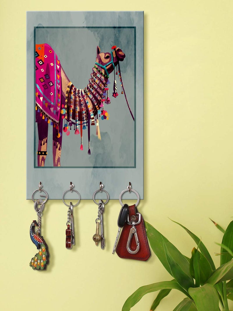 999STORE Home Organizer Items Holder Wall Mount Hanger Organizer Decorative Camel Key Stand for Wall (MDF_7.5X12 Inch_Multi) KeyholderP047 - Image 5