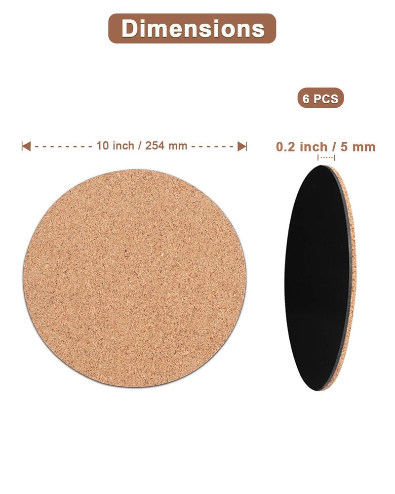 vensovo Cork Plant Coasters & Saucers 10 Inch– Absorbent Round Mats for Indoor Flower Pots, Planters, Houseplants, Surface Protector for Table & Floor, 2 Pack - Image 2