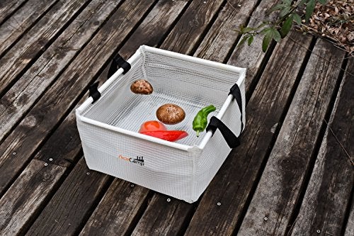 AceCamp Multifunctional Collapsible Water Basin, Folding Tub, Portable Bin, Lightweight Foldable Sink with Handles for Camping, Dish Washing, Laundry, Fishing, Hiking, Outdoors (White Basin - 10L) - Image 4