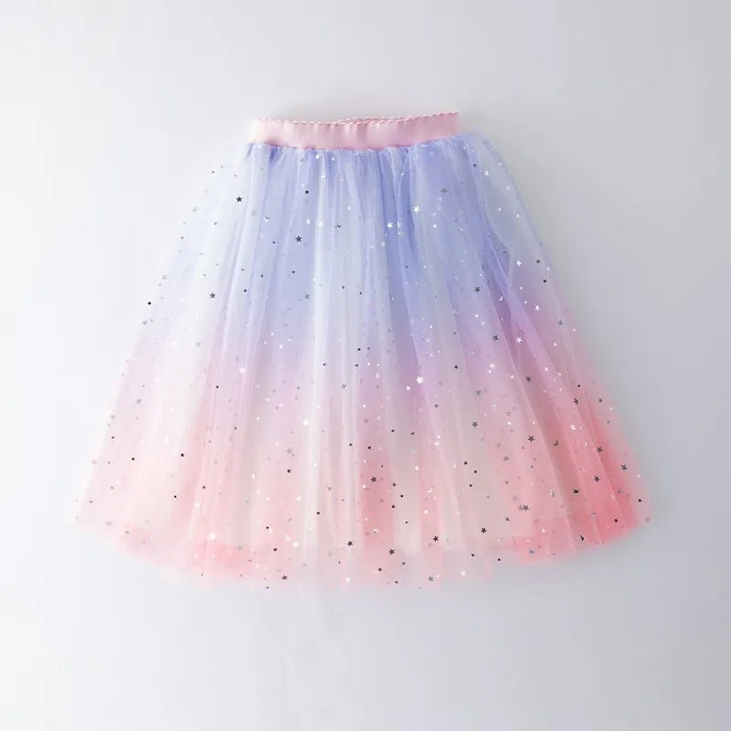 Girls' Summer Skirt Stylize Children'S Puffy Skirt Girls' Short Skirt Large Children'S Princess Skirt Mesh Dress - Image 1