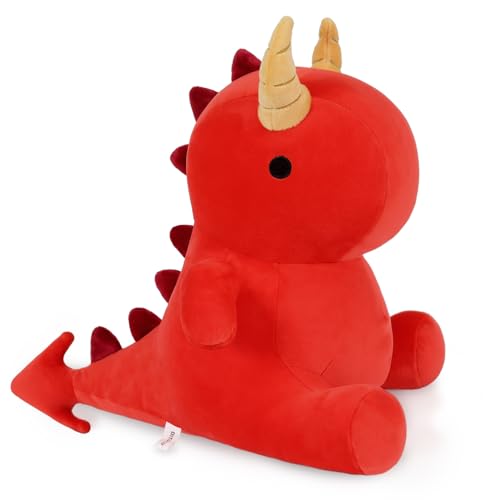 Ditucu Cute Dinosaur Plush Dragon Stuffed Animals Toys Dolls Soft Dino Plushie Birthday Gifts for Kids Girls Boys Red 12 inch - Image 1