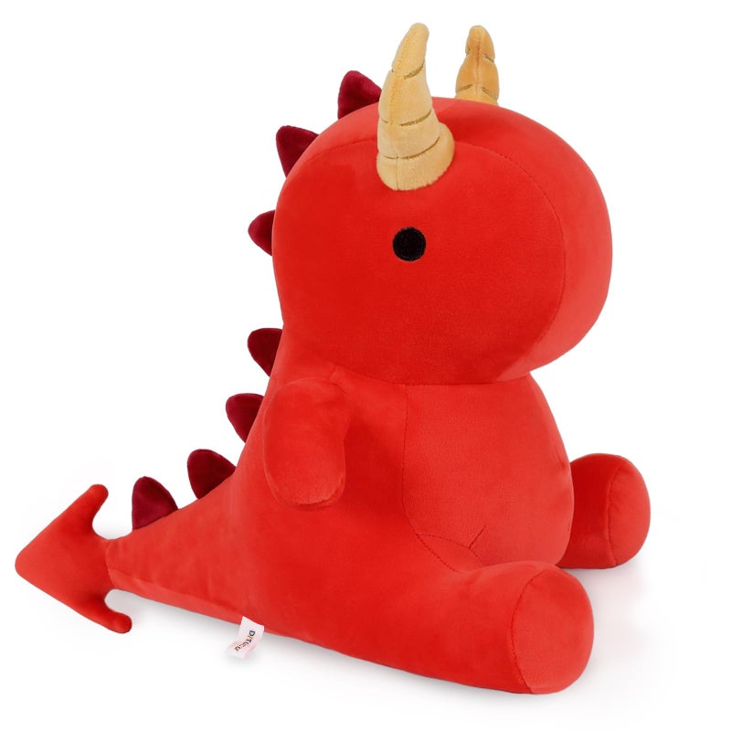 Ditucu Cute Dinosaur Plush Dragon Stuffed Animals Toys Dolls Soft Dino Plushie Birthday Gifts for Kids Girls Boys Red 12 inch - Image 2