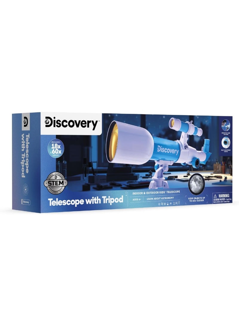 Discovery # MINDBLOWN STEM Toy Telescope with Adjustable Tripod, View Object 60x Closer, for Astronomy Beginners 6+ Years - Image 4