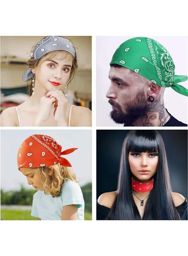 8 PCS Bandanas Paisley Print Novelty Headband Cowboy Headwraps Scarfs Hair Head Bandana for Women Men Boy Girl - Image 4