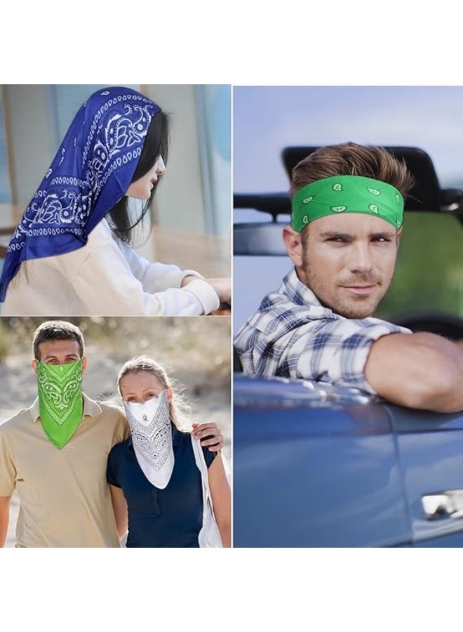 8 PCS Bandanas Paisley Print Novelty Headband Cowboy Headwraps Scarfs Hair Head Bandana for Women Men Boy Girl - Image 3