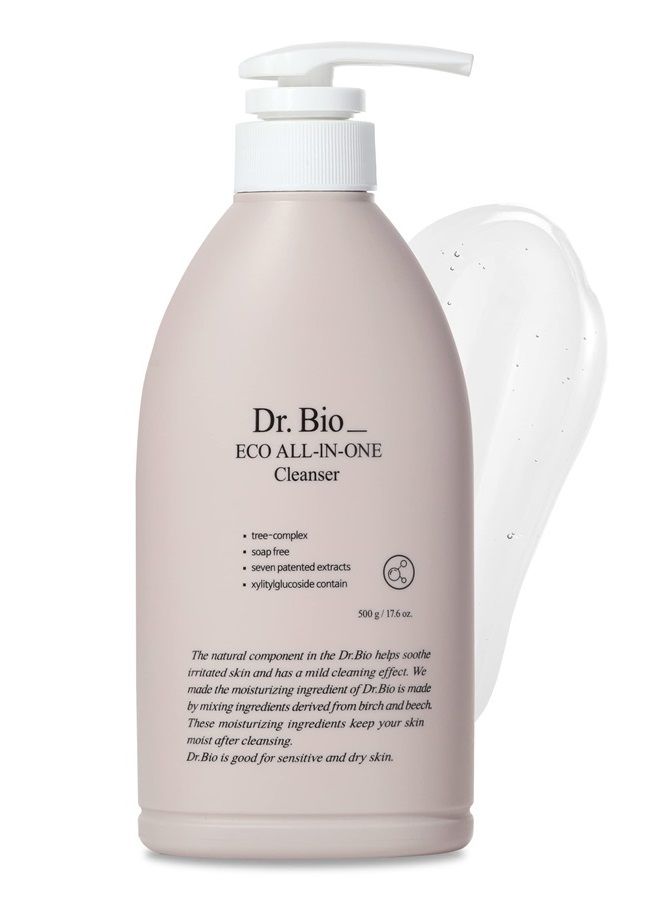 Dr.Bio Dr. Bio Eco All-in-One Cleanser | 500g Hydrating Gentle Face Cleanser & Body Wash Moisturizing for Dry to Oily Skin | Fragrance-Free Pore Cleaner | Natural Face & Body Wash Korean Skin Care Products - Image 1