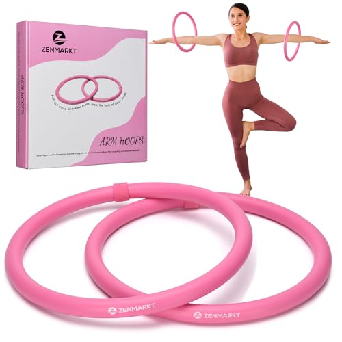 Zenmarkt Weighted Fitness Hoop for Arms - Mini Upper Body Exercise Tool to Strengthen Arms and Shoulders - Lightweight Design for Fun Home Workouts (Pink) - Image 1