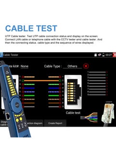 KASTWAVE جهاز اختبار كاميرا IP بدقة 8 ميجابكسل مع كابل تتبع، IPC-5100C بلس AHD CVI TVI CVBS اختبار كاميرا IP عرض فيديو عالي الدقة 4K شاشة لمسية IPS بحجم 5 بوصة دعم POE PTZ واي فاي RS485 HDMI و VGA  - Image 5