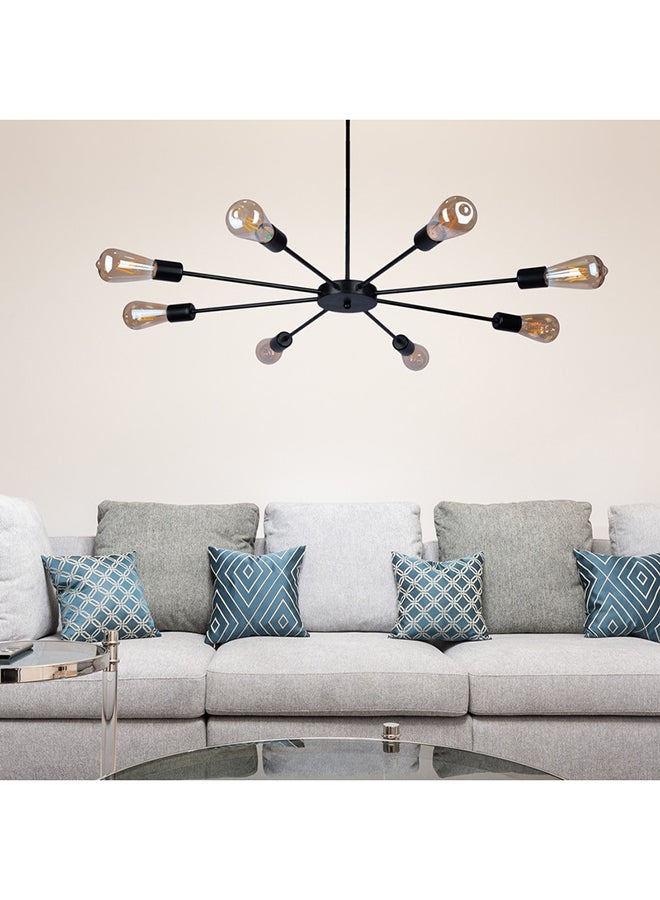 الروضة للإضاءة نجفة بيري 8 لمبة | حديث ديكور LED E27 معلقة مصباح سقف اضاءة داخلية مصباح معلق دلاية سقف مودرن نجفة | مناسبة لأي غرفة | | اللون: أسود | المقاس: 30x83 سم