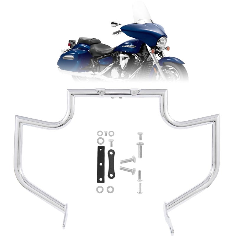 Kinglemc Crash Bar Engine Guard Highway Bar for Yamaha XVS Vstar VStar 1300 Deluxe Tourer Chrome