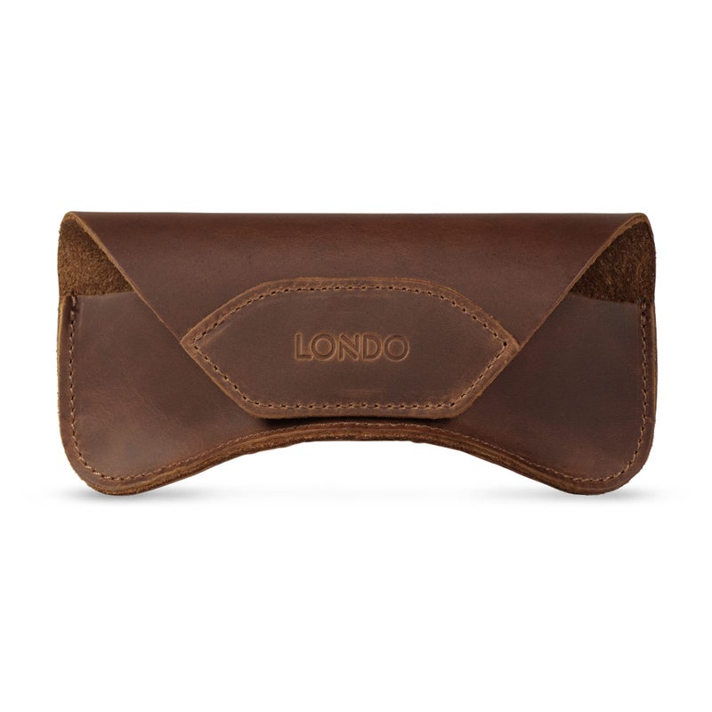 Londo Londo Genuine Leather Case for Eyeglass Sunglasses Goggles and Spectacles with Magnetic Closure 
