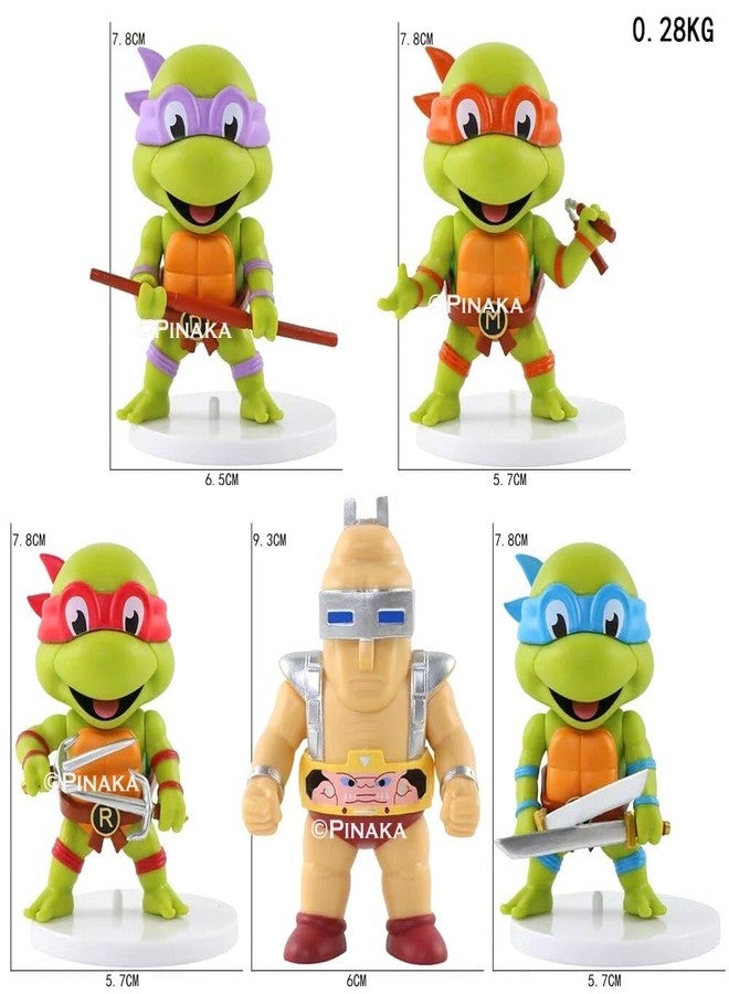 PINAKA Ninja Turtle 5pcs Cute Action Figures 8 CM Game Cartoon Figurine PVC Figure - Image 5