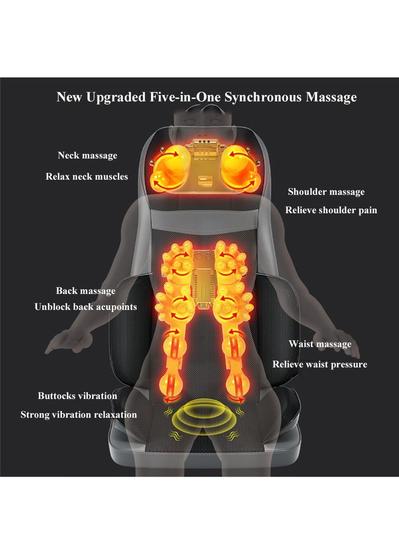 XiuWoo Massage Seat Cushion With Heat, Electric Deep Tissue Shiatsu Kneading Back Massage Chair Pad For Home Use,5 In 1 Synchronous Massage, With 10 Sets Of Kneading Heads  - Image 2