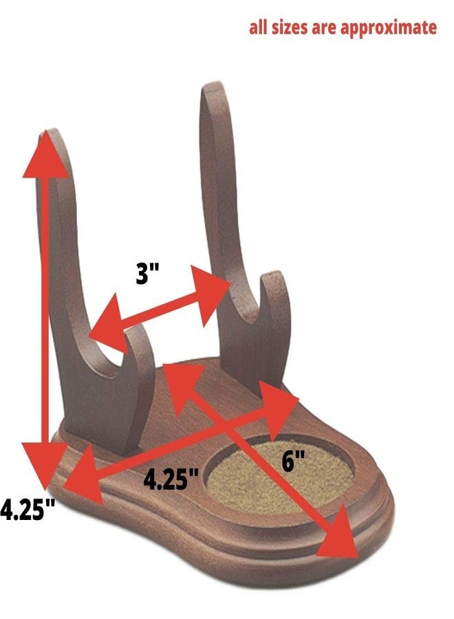 بانبيري ديزاينز حامل عرض فناجين الشاي والصحون من بانبيري ديزاينز - طقم من حاملين خشبيين لأطقم فناجين الشاي والصحون القابلة للجمع - لون جوزي لعرض فنجان/صحن واحد - Image 5