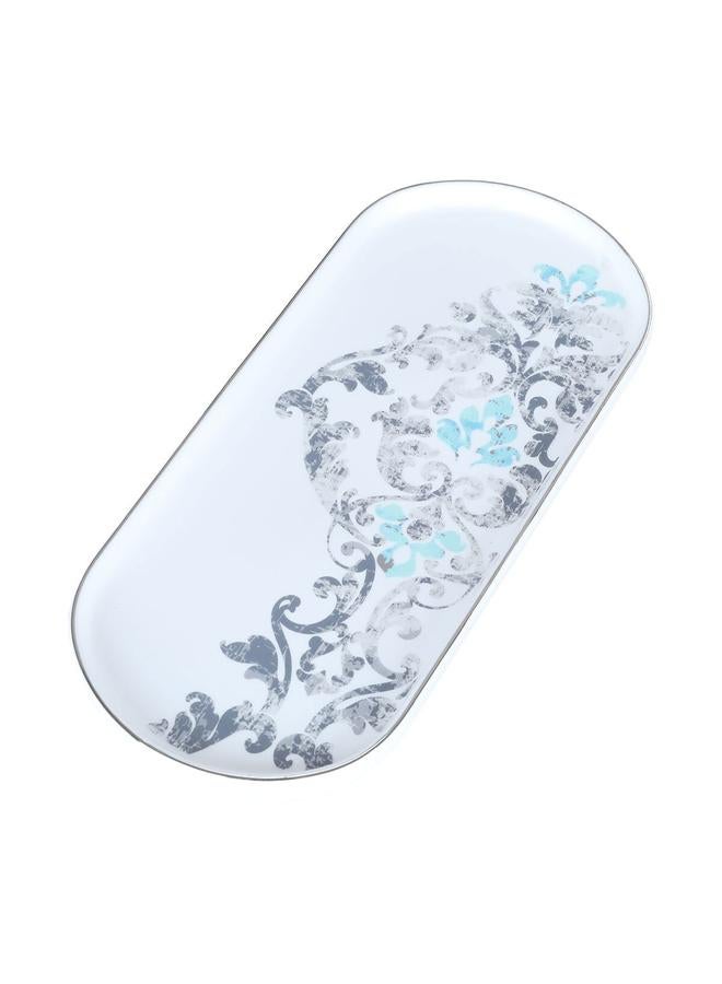 السيف  طبق تقديم الحلوى من البورسلين 12 سم بيضاوي أبيض - Image 2