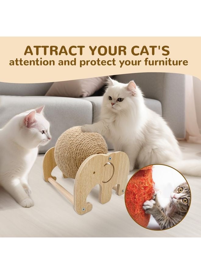 MOWKIT 1pc Heavy-Duty Cat Scratch Pole & Board with Sisal Ball - Sturdy Base & Central Post, Scratch-Resistant & Shavings-Free Design, Space-Saving Cat Tree Alternative for Indoor Climbing, Scratching, Spinning - Durable Cat Toy for Multi-Cat Households, Scratch Post for Kittens & Adult Cats (No Sofa-Saving Design) - Ideal for Indoor Cats, Long-Lasting & Safe Cat Activity Center - Image 3