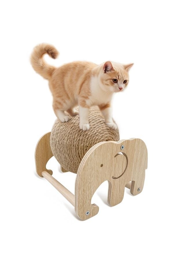 MOWKIT 1pc Heavy-Duty Cat Scratch Pole & Board with Sisal Ball - Sturdy Base & Central Post, Scratch-Resistant & Shavings-Free Design, Space-Saving Cat Tree Alternative for Indoor Climbing, Scratching, Spinning - Durable Cat Toy for Multi-Cat Households, Scratch Post for Kittens & Adult Cats (No Sofa-Saving Design) - Ideal for Indoor Cats, Long-Lasting & Safe Cat Activity Center - Image 1