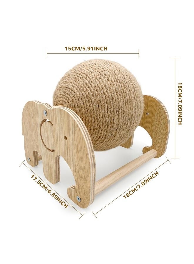 MOWKIT 1pc Heavy-Duty Cat Scratch Pole & Board with Sisal Ball - Sturdy Base & Central Post, Scratch-Resistant & Shavings-Free Design, Space-Saving Cat Tree Alternative for Indoor Climbing, Scratching, Spinning - Durable Cat Toy for Multi-Cat Households, Scratch Post for Kittens & Adult Cats (No Sofa-Saving Design) - Ideal for Indoor Cats, Long-Lasting & Safe Cat Activity Center - Image 4