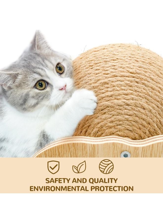 MOWKIT 1pc Heavy-Duty Cat Scratch Pole & Board with Sisal Ball - Sturdy Base & Central Post, Scratch-Resistant & Shavings-Free Design, Space-Saving Cat Tree Alternative for Indoor Climbing, Scratching, Spinning - Durable Cat Toy for Multi-Cat Households, Scratch Post for Kittens & Adult Cats (No Sofa-Saving Design) - Ideal for Indoor Cats, Long-Lasting & Safe Cat Activity Center - Image 2