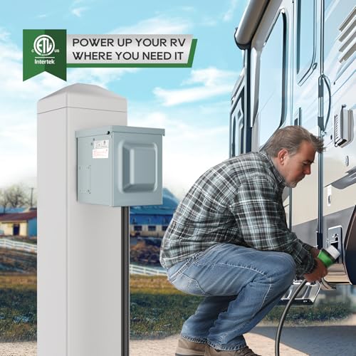 RVGUARD 50 Amp 125/250 Volt RV/EV Power Outlet Box, Enclosed Lockable Weatherproof Outdoor Electrical NEMA 14-50R Receptacle Panel, ETL Listed - Image 2