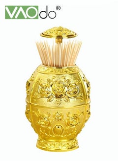 VAOdo Press Type Toothpick Box European Style Creative Rebound Design Aluminum Alloy Toothpick Dispenser  - Image 1