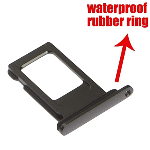 Perzework SIM Card Tray Holder Slot Replacement for iPhone 11 (Black) with Waterproof Rubber Ring and Eject Pin (Single Sim Version) - Image 2