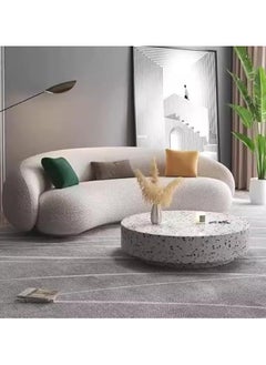 Poppins Home Poppins HOME Italian light luxury curved multi-seat fabric sofa simple lamb velvet designer special-shapE  - Image 3