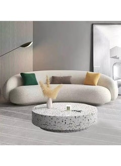 Poppins Home Poppins HOME Italian light luxury curved multi-seat fabric sofa simple lamb velvet designer special-shapE  - Image 1