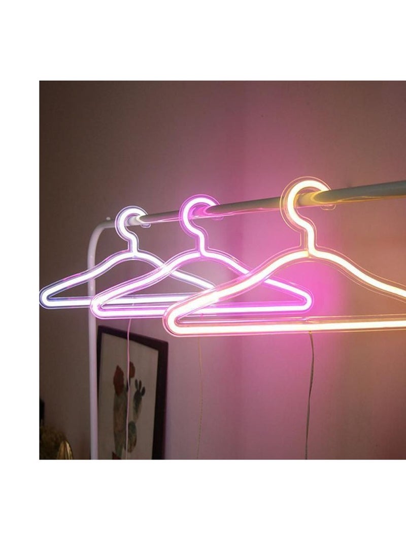 شماعة ديكور بإضاءة نيون LED وحامل ملابس بتصميم عصري T  - Image 1