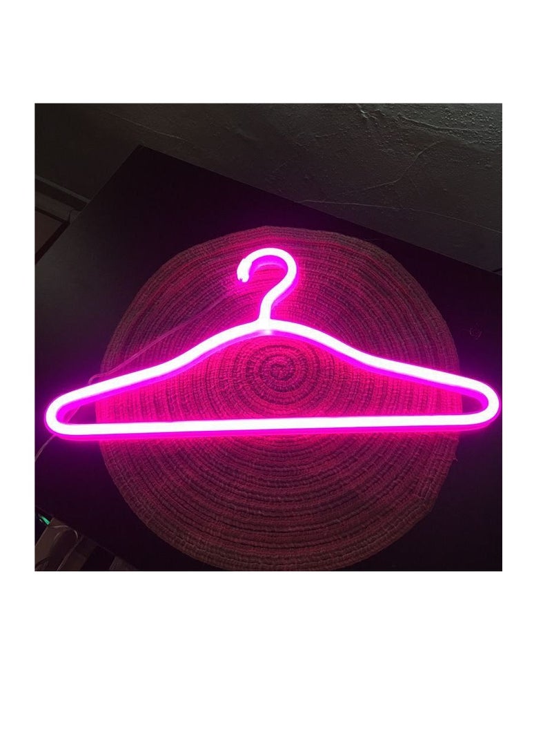 شماعة ديكور بإضاءة نيون LED وحامل ملابس بتصميم عصري T  - Image 2
