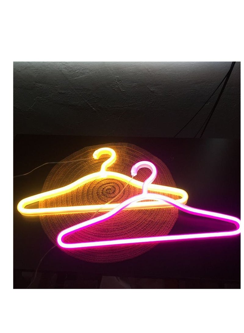 شماعة ديكور بإضاءة نيون LED وحامل ملابس بتصميم عصري T  - Image 5