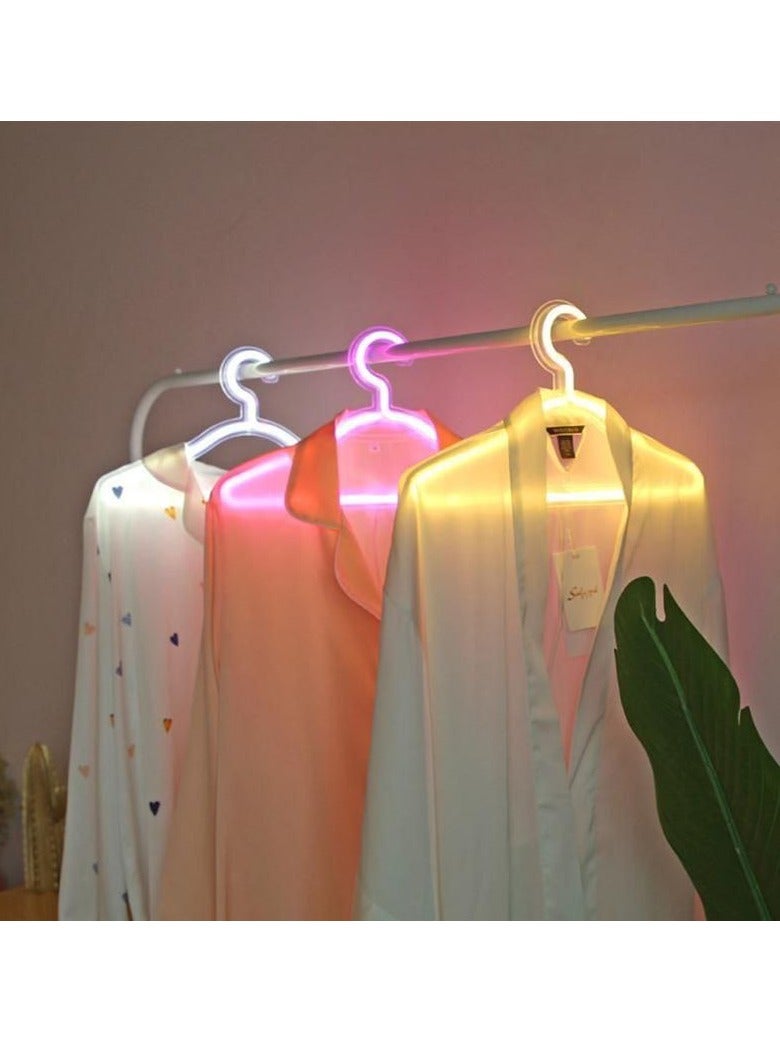 شماعة ديكور بإضاءة نيون LED وحامل ملابس بتصميم عصري T  - Image 4