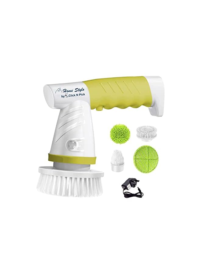 IAF Electric Spin Scrubber, Rechargeable Cleaning Brush with 4 Brush Heads, Cordless Cleaning tools for Wall Bathtub Toilet Window Kitchen Sink Dish Grout with Microfiber cleaning cloth head - Image 2