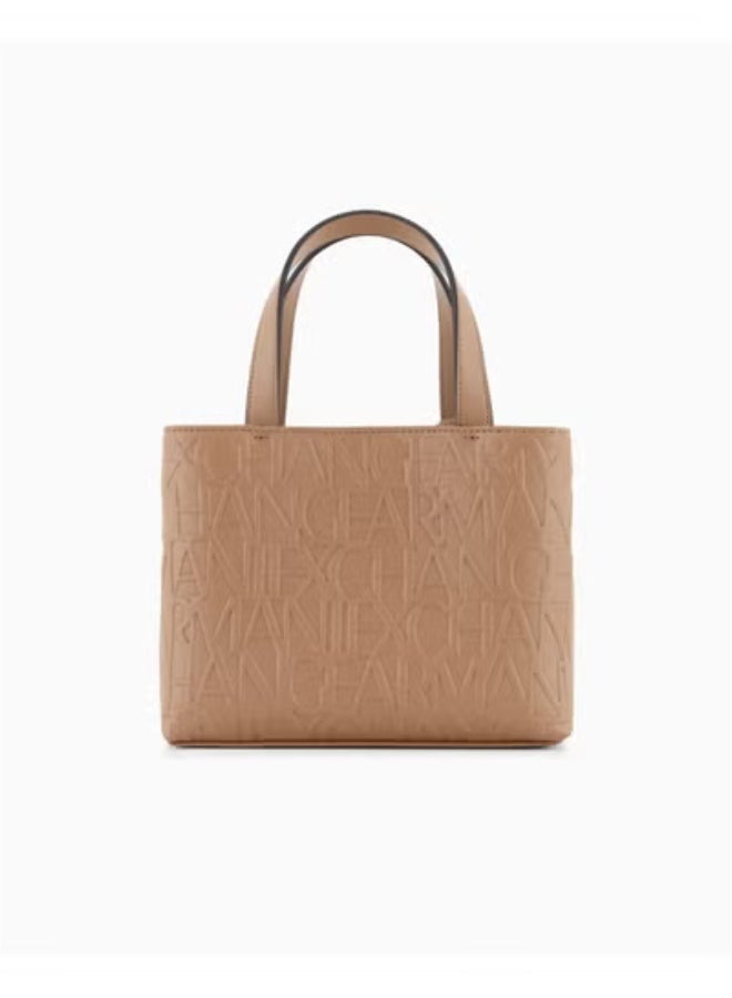 Armani Exchange – Brown "Tote" Bag with a prominent monogram detail - Image 4