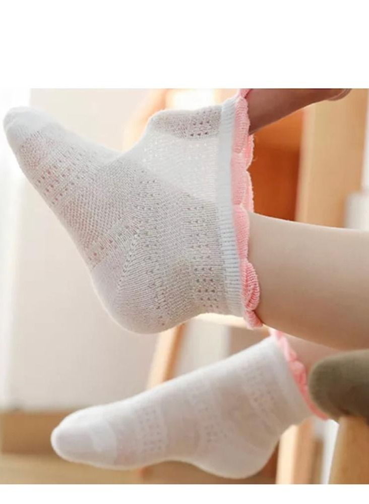 Five Pairs of Girls Casual Socks Set, Multicolored - Image 3