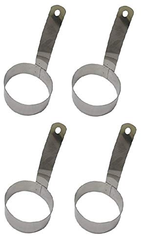 Dynore Dynore Stainless Steel 4 Round Egg/Pancake Ring with Handle - Image 1