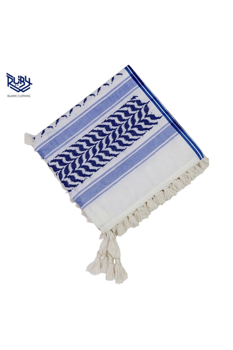 روبي للملابس الإسلامية كوفية شبابية زرقاء وبيضاء تقليدية من الشرق الأوسط للأطفال - Image 3