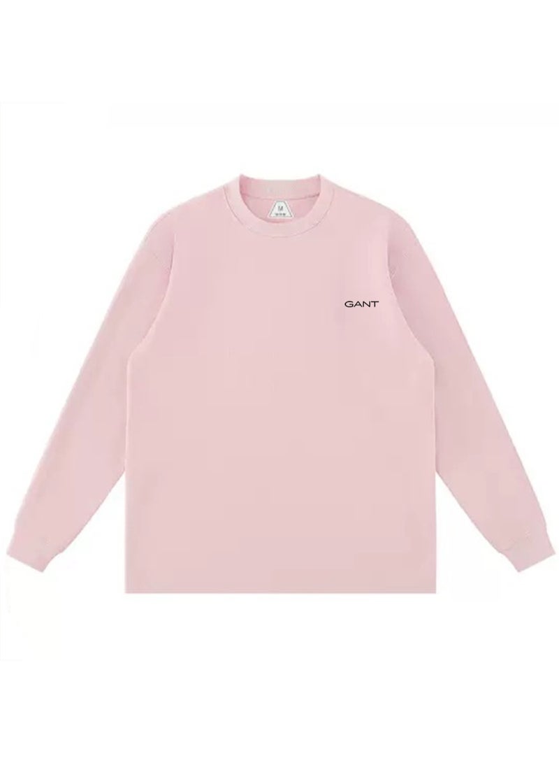 GANT Men Casual Crew Neck Long Sleeve Street Style Sweatshirt Pastel Pink - Image 3