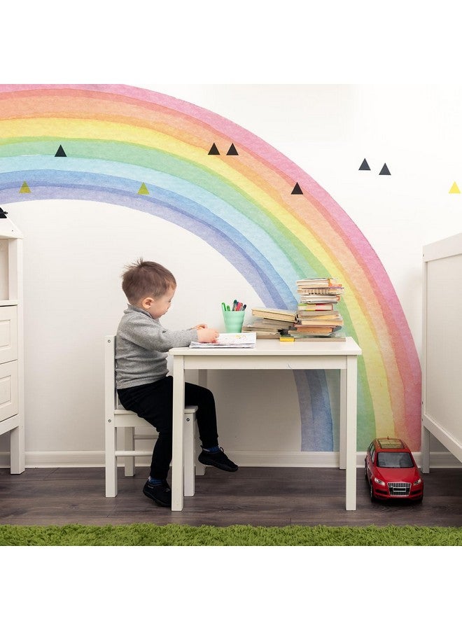 Supzone 56"x64" Extra Large Rainbow Wall Stickers - Precut Vibrant Half Watercolor Decals, Eco-Friendly Water-Activated Gummed Art for Girls Nursery, Kids Bedroom, Living Room Decor - Image 3