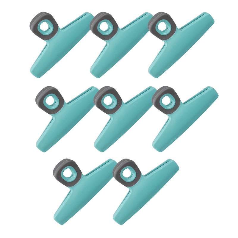COOK WITH COLOR Wide Heavy Duty Chip Clips Large Bag Clips for Food Storage with Air Tight Seal Grip Pack of 8 Teal