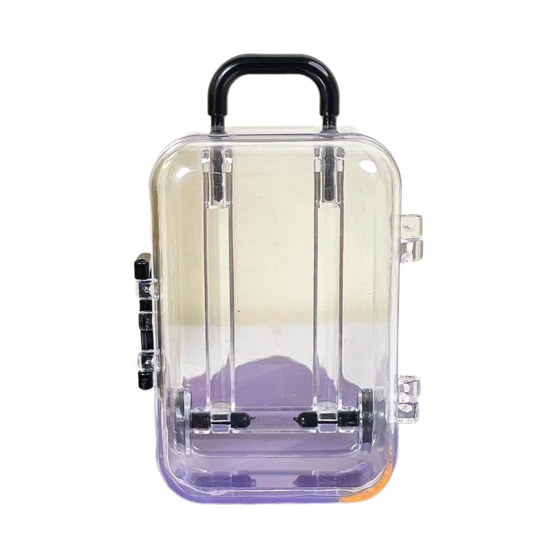 OVERTOYOU Mini Suitcase Plastic Miniature Suitcase Dolls Accessories Mini Trunk Toy Small Purse Handbag Luggage Storage Box Dollhouse Decoration Black