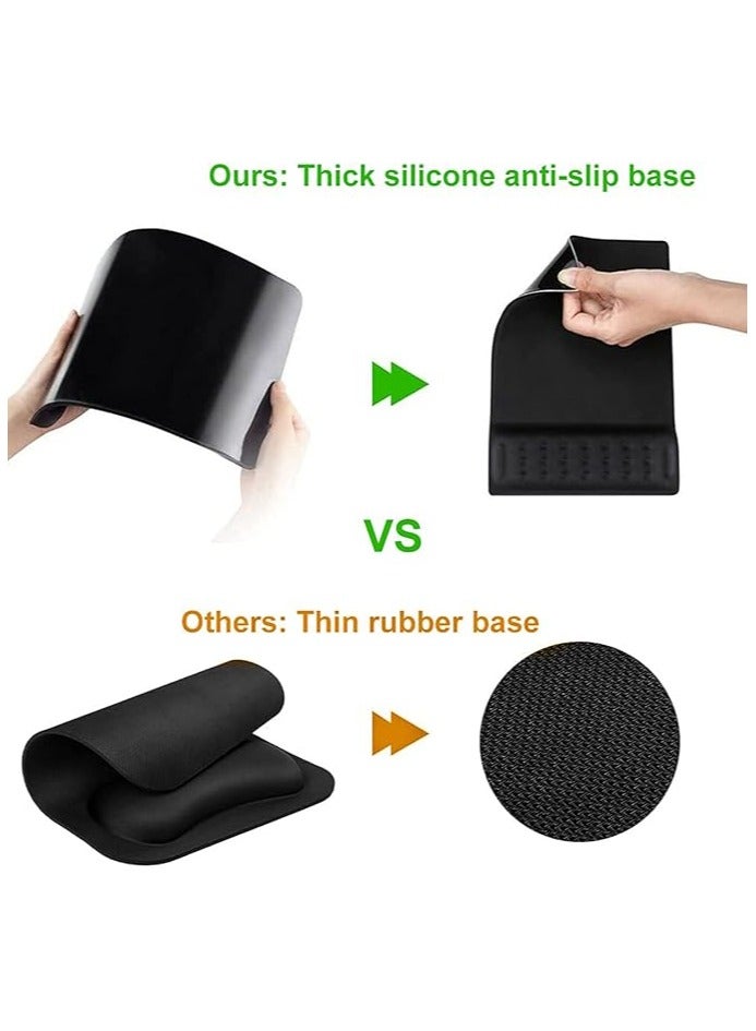 erorex Wrist Rest Pad Set, Ergonomic Mouse Pad with Wrist Rest, Mouse Pad and Keyboard Wrist Rest with Non-slip PU Base, Memory Foam Wrist Rest Provides for Comfortable Typing and Wrist Pain Relief - Image 2