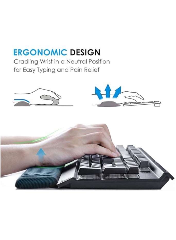 erorex Wrist Rest Pad Set, Ergonomic Mouse Pad with Wrist Rest, Mouse Pad and Keyboard Wrist Rest with Non-slip PU Base, Memory Foam Wrist Rest Provides for Comfortable Typing and Wrist Pain Relief - Image 5