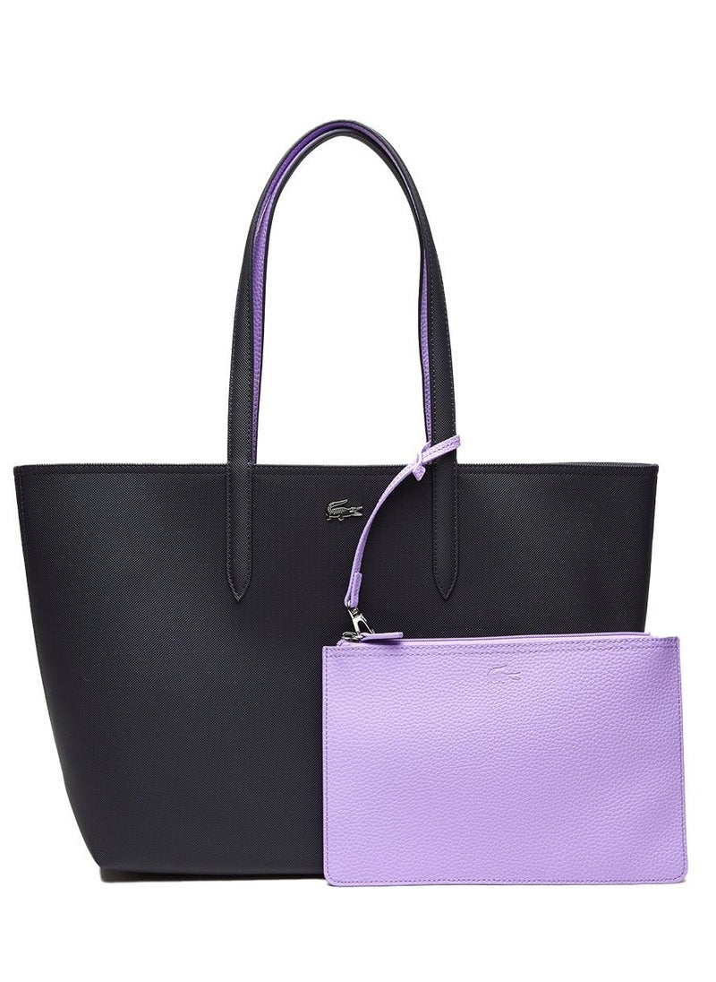 LACOSTE LACOSTE Women's Double sided Two tone Large Capacity Handbag, Black/Purple  - Image 1