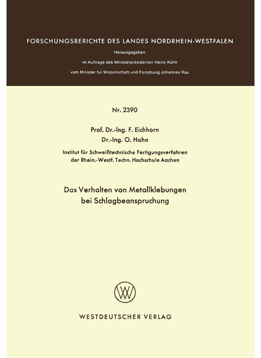 Das Verhalten von Metallklebungen bei Schlagbeanspruchung 